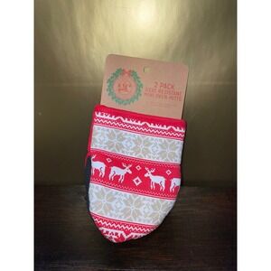 Gourmet‎ Club Christmas Mini Oven Mitts Heat Resistant Holiday Reindeer Kitchen